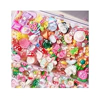 10 verschillende hars platte achterkant geel broodgebak snoep eten karakter cabochons mix, platte achterkant acryl plastic cabines #F684 - België