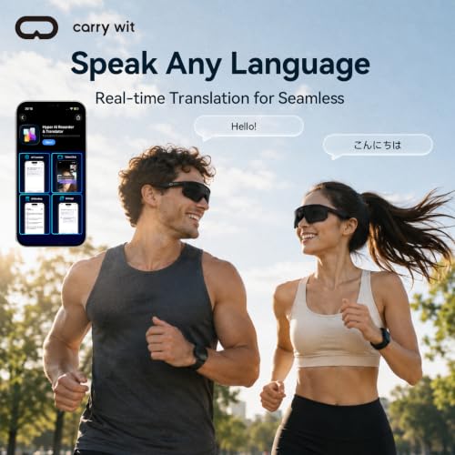CARRY WIT AI Smart Sunglasses for Men/Women, Bluetooth Glasses for Cycling Running, Sports Sunglasses with UV400 Polarized Lenses, Bluetooth 5.4 for Music, Voice Control for Hiking Fishing (Grey) - image 5