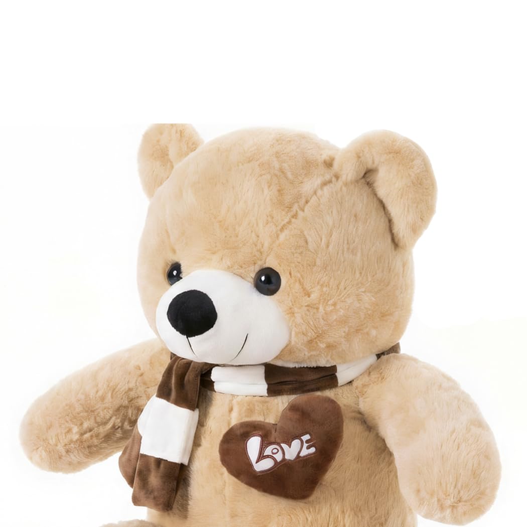 YunNasi Orso di Peluche Gigante Orsacchiotto Gigante | Morbido Peluche Giganti Bianco XL Marrone Chiaro