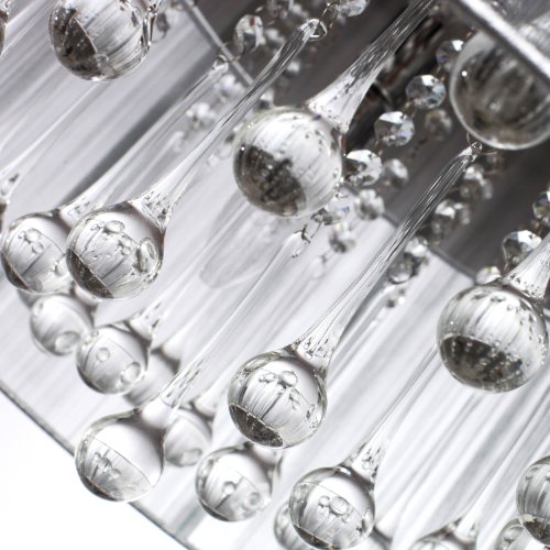 LightInTheBox Modern Silver Crystal Pendant Light in Cylinder Shade Drum Style Home Ceiling Light Fixture Flush Mount Pendant Light Chandeliers Lighting for Bedroom Living Room Dining Room Guest Room