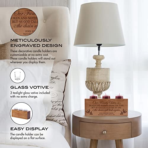 Lifesong Milestones Custom Wooden Tealight Candle Holder Sympathy Gift Memorial Candles For Loss Of Loved One-Bereavement Gifts Ideas For Memorial Service- Cherry Wood 3 Votive Candle Holders #TOP1