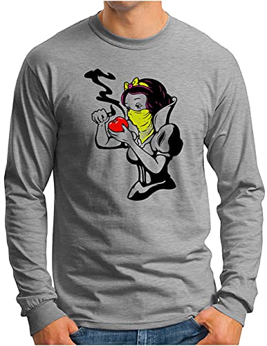 T-shirt manches longues homme gris XL imprimé parodie Bad Princess