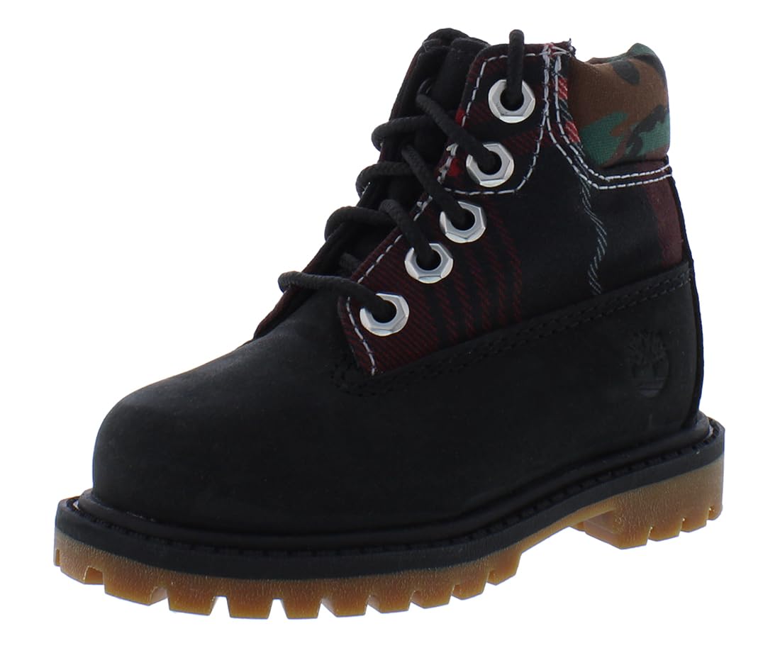 Timberland Premium 6 Inch Heritage Waterproof Boots Infant/Toddler Shoes Size 7, Color: Black Nubuck