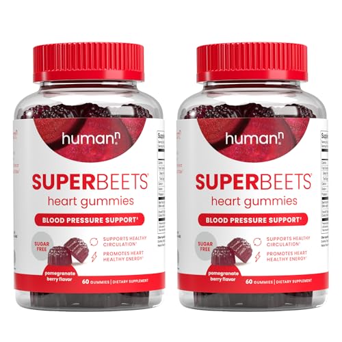 humanN SuperBeets Heart Gummies - Beet Gummy with Heart-Healthy Energy Support, Grape Seed Extract &