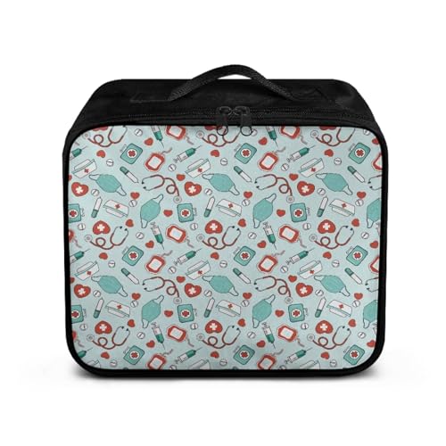 Image of Gomyblomy Family First Aid Bag Empty Portable Emergency Tramua Kit with Multiple Pockets Lightweight Medical Organizer First Aid Box for Home Cars Camping Travel Medicine Bag