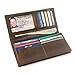 RFID Wallet for Checkbook - Excellent Quality Leather - Blocks Electronic Pickpocketing - Classic Brown