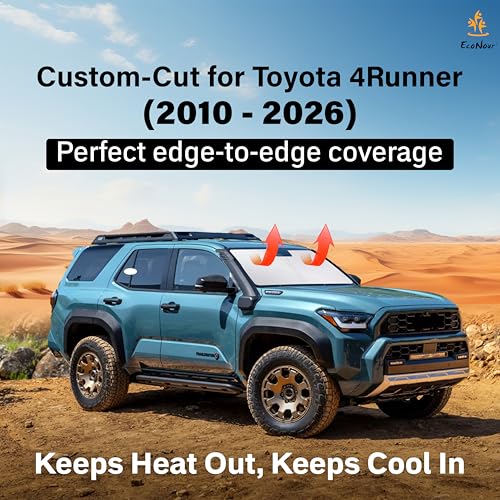 Image of EcoNour Windshield Sunshade for Toyota 4Runner 2010-2023 2024 2025 2026, SR5, Trail, TRD (Off-Road, Premium, Pro) Limited, Front Window Sun Shade Cover, UV Heat Blocker & Protector, Car Accessories