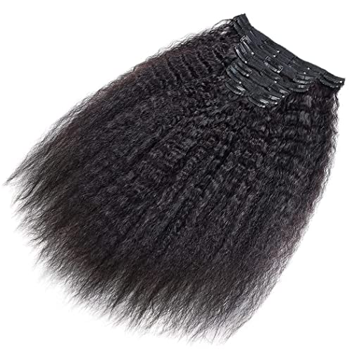 Sexycat Yaki Straight Hair Extensions Clip in 24 Inch 8Pcs 120g Clip in Hair Extensions Real Human Hair - Image 2