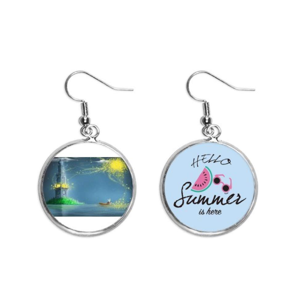 Pendientes de sandía ligeros para el lóbulo con pintura de hadas 5