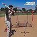 PowerNet Baseball Softball Practice Net 7x7 with Baseball Accessories for Practice Pitching, Batting & Fielding, Ball Caddy, Weighted Baseballs, Tee (Red 7x7 Net & Tee)