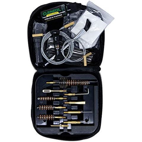 Clenzoil Field & Range Tactical Gun Cleaning Kit | Black | All-in-One Rifle & Pistol Cleaning Kit | Includes Field & Range CLP, Bore Brushes, Patches, Rod, Cable, Handle, Brush, Tools & More! Cover