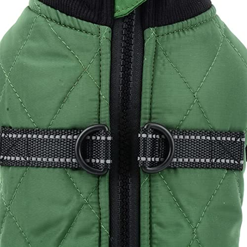 SMALLLEE_LUCKY_STORE Pet Water Resistance Zip-up Jacket Vest Coat with D-rings for Small Dogs Cats Fleece Lined Puppy Chihuahua Yorkie Warm Winter Clothes - Image 3