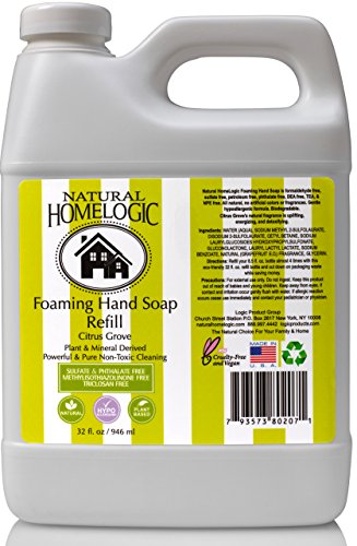 Natural HomeLogic Eco Friendly Foaming Hand Soap Refill - 32 oz - Citrus Grove - Non-Toxic Naturally Scented Formula For A Natural Clean