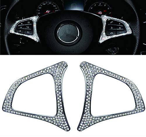Car Interior Trim Titing Steering Wheel Button Bling Accessories Rhinestone Decals fit for Benz C300 CLA250 GLA250 GLC GLE 2015-2018
