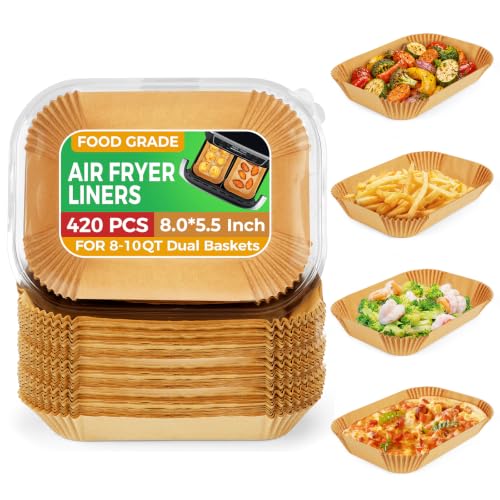 Image of Ctizne 420PCS Air Fryer Liners Disposable 8.0 inch x 5.5 inch for Ninja Dual Zone
