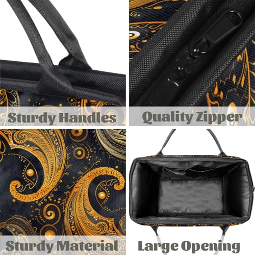 Overnight Weekender Bag for Women Men Ethnic Paisley Beautiful Waterproof Carry On Travel Duffel Bags with Zipper Lightweight Sports Gym Bag Luggage Workout Handle Bags for Traveling Yoga Camping4