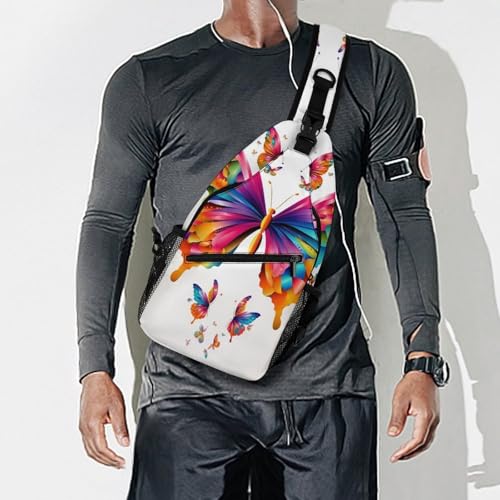 Bolso bandolera deportivo con mariposas para hombre y mujer miniatura 7