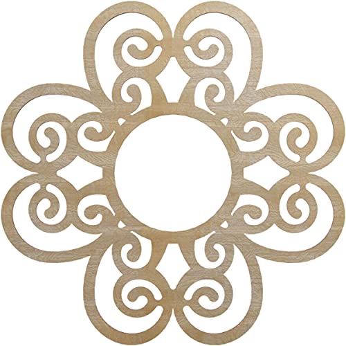 Ekena Millwork 26" OD x 8 7/8" ID x 1/4" T Cohen Wood Fretwork Pierced Ceiling Medallion, Birch