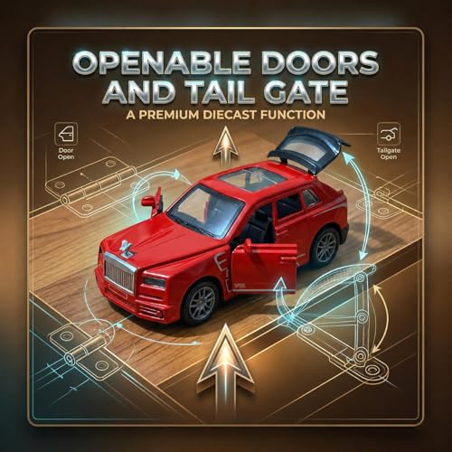 Image of Umadiya Rolls Royce Cullinan 1:36 Scale Model Car Exclusive Alloy Metal Car Die-cast Scale Model Pullback Toy with Openable Doors & Light Music Best Gifts Toys Kids【Colors as Per Stock】