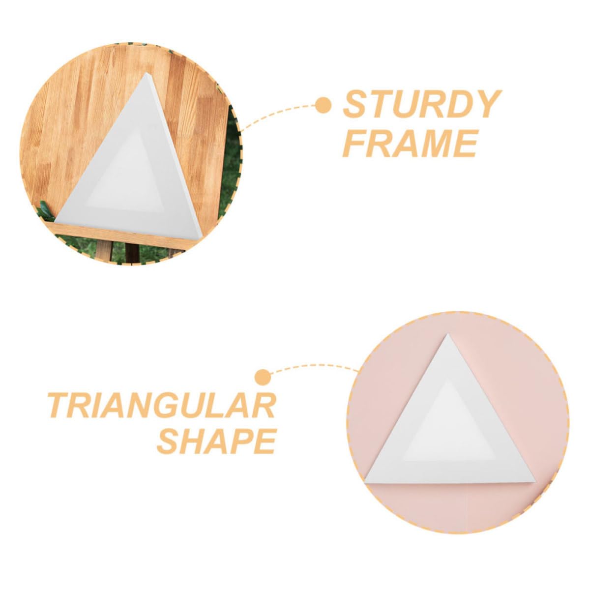 2 Piezas Lienzo Estirado Triangular Blanco, Marco de Pintura al Óleo, Madera y Canvas, Portátil, para Estudiantes y Profesionales, Decoración del Hogar y Exposiciones de Arte
