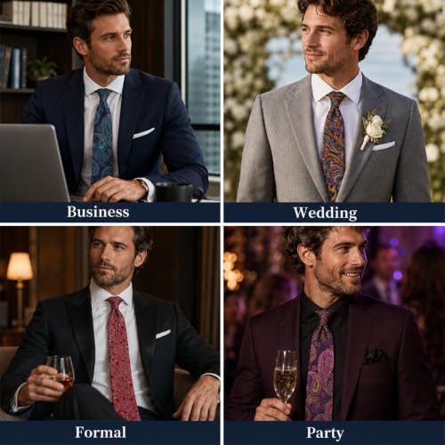 Image of WeiShang Neckties for Men, Classic Formal Tie
