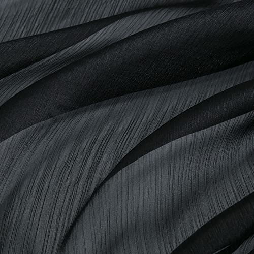 moonfarm 選べる17色 カラー 流水紋 オーガンジー 生地 約1.5m×1m 無地 手芸 用 布 (ブラック)