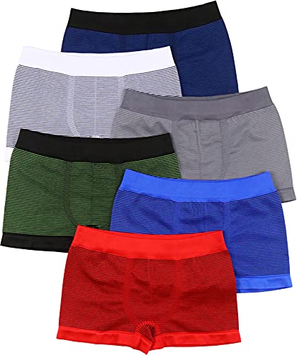 ToBeInStyle Boy's Pack of 6 Seamless Microfiber Boxer Briefs w/Appliques
