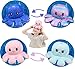 Not application 2 Piezas TIK Tok Octopus Reversible, Peluches Doble Cara Pulpo Flip Familiares Amigos Pequeño Lindo Muñeca Niños (Rosa/Azul + Rosa de Colores/Azul de Colores)