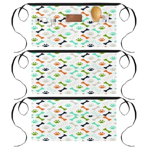 Demi-tablier pour cuisine pâtisserie et restaurant lot de 3
