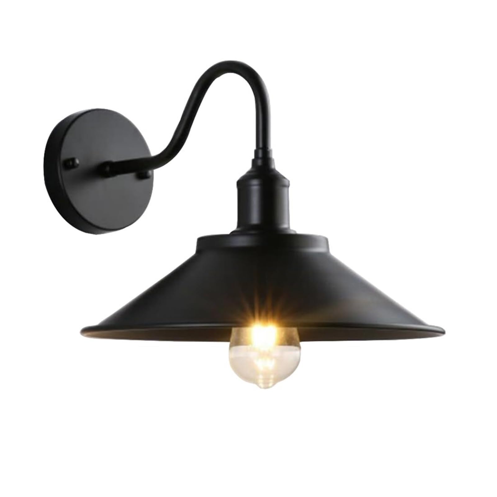 HUAYUSEDF Vintage Iron IP55 Waterproof Exterior Wall Sconce for House Doorway Garage Front Door Bedroom Living Room Indoor Outdoor(Black)