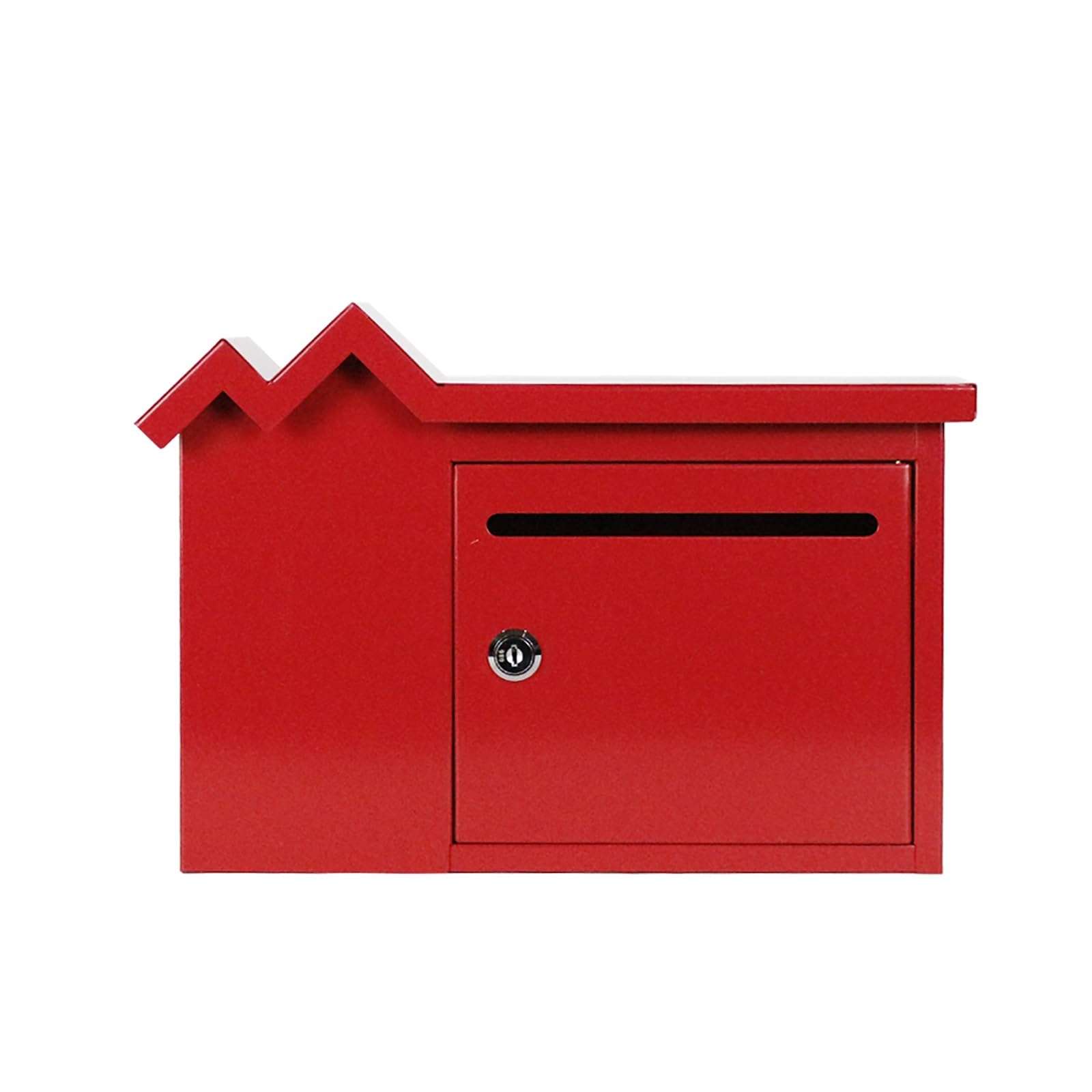 Email address, Simple Creative Mailbox, Galvanized Plate with Lock, Durable, Suitable for Home, School, Office(Red)