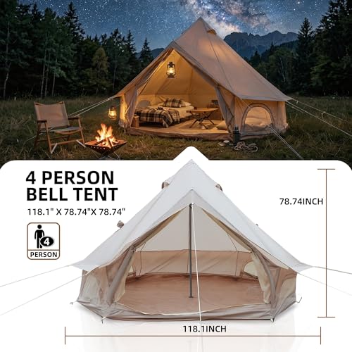Carpa Bell 4 estaciones 3 m beige para 6 personas miniatura 2
