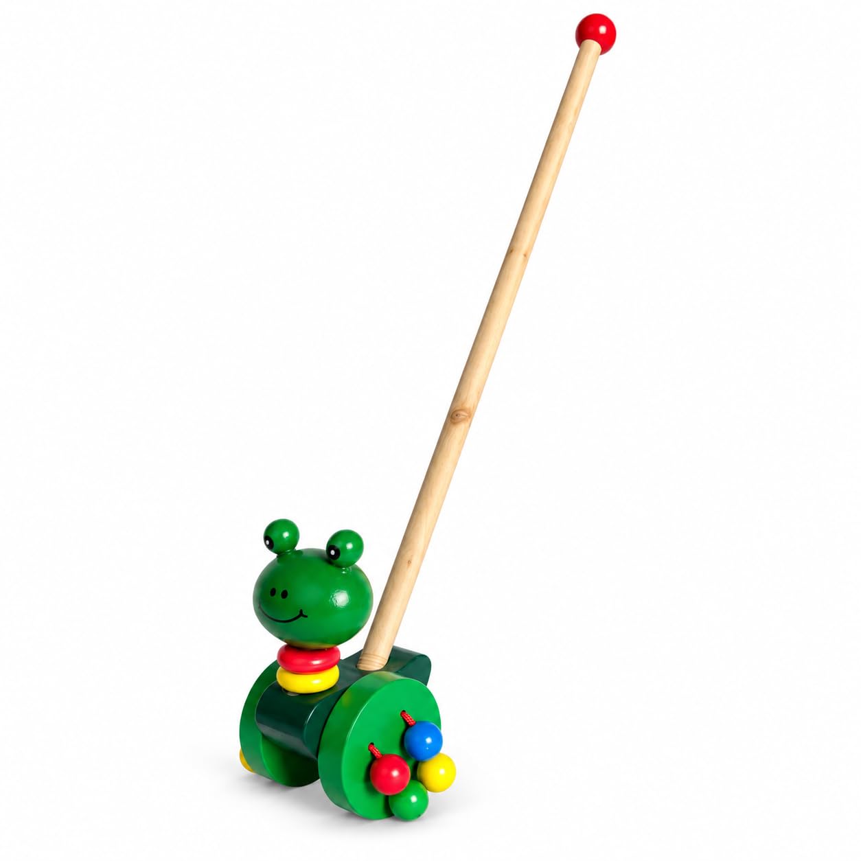 MarvelStore Wooden Animal Push Along Toy for Toddlers - Colorful Walking Companion with Rolling Beads - Sturdy and Fun Baby Pushing Walker Toy for Early Development,Motor Skill for Kids (Model 9)