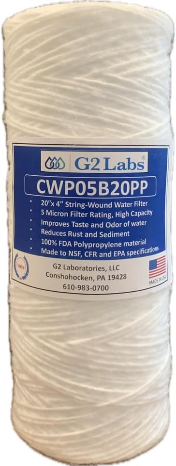 CWP05B20PP String Wound Water Filter, 20" x 4.5", 5 Micron, 20" Long (20x4.5)
