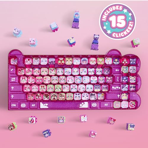 Image of Clickeez Keyboard Mega Pack - The Ultimate Starter Set | Includes Storage Keyboard & 15 with Exclusive Mega Pack Characters | Clickable Collectibles | Ages 6+