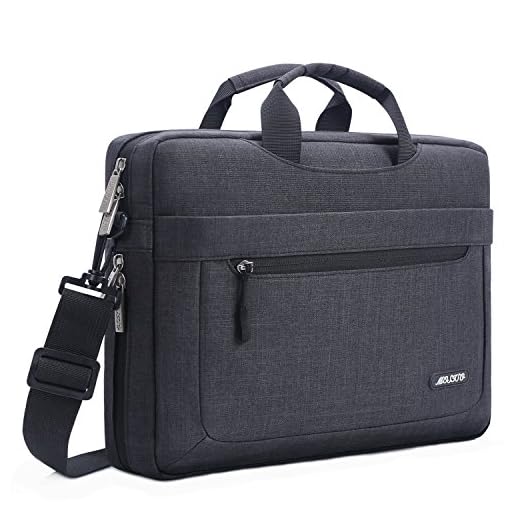 MOSISO Funda Protectora Compatible con 17-17.3 Pulgadas DELL HP Acer Samsung Sony portátil, Bolsa de Hombro Blanda Maletín Bandolera con Profundidad Ajustable en Parte Inferior,Negro