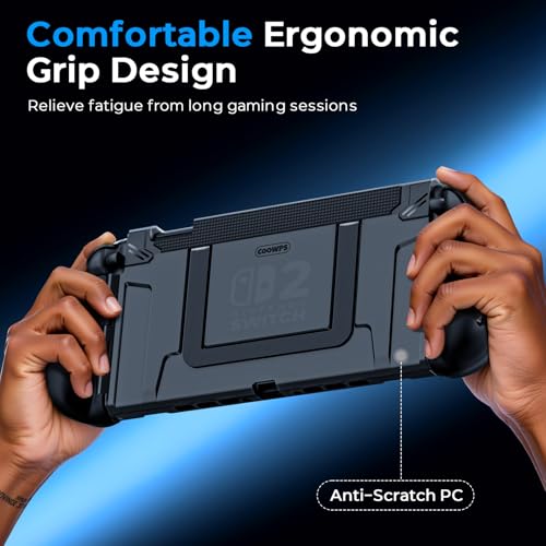 Image of COOWPS P3 Protective Dockable Case for Nintendo Switch 2 with Flip Stand, Non-Slip Ergonomic Grip, Stable Kickstand, Military-Grade Protection Switch 2 Case