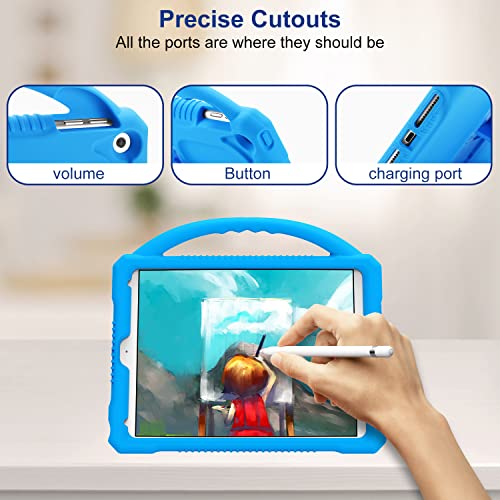 JOGUIIA Kids Case for iPad 10.2,Premium Silicone Shockproof Kids Cover for iPad 10.2inch 2021/2020/2019,Built-in Stand Handle for Apple iPad 9th 8th 7th Generation(Blue) - Image 3