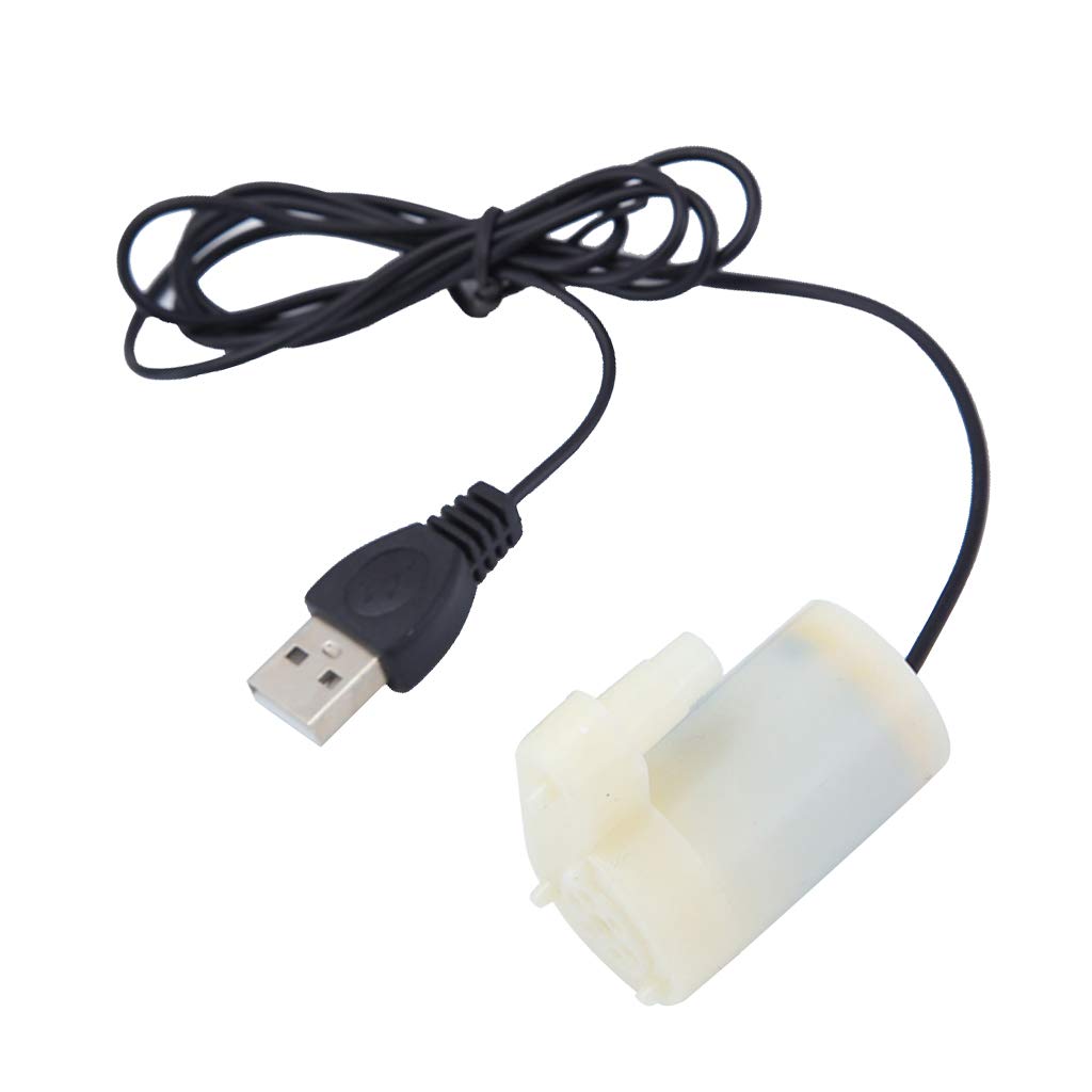 Skkwjege White Usb Pump 1.5-2 L/Min Submersible Water Pumping Aquarium Fish Fountain Garden