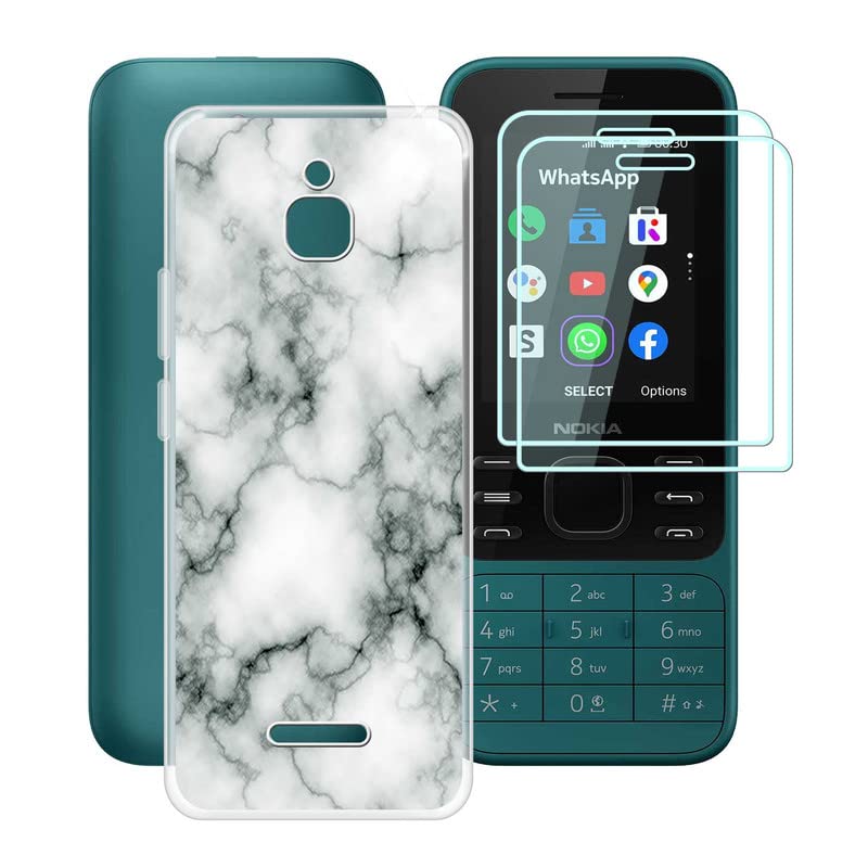 Copertina JIENI Per Nokia 6300 4G: Morbida Al Silicone + 2 Pellicole In Vetro Temperato (2,4"), Protezione Completa Con Stile