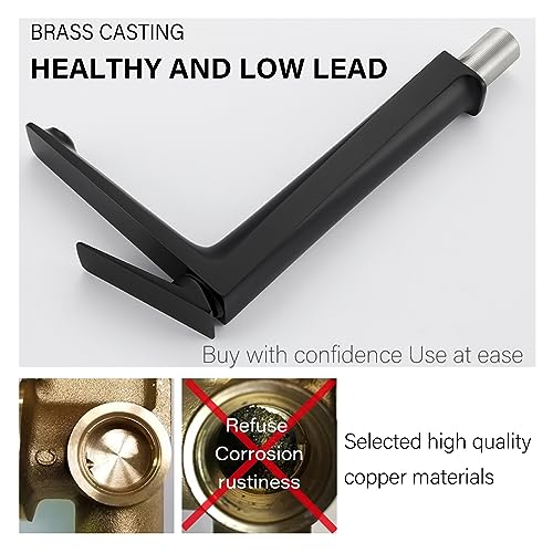 Robinet de lavabo pour vasque à poser mitigeur noir mat - 6