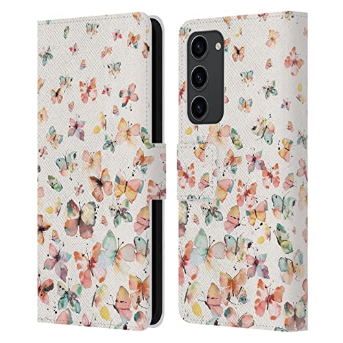 Étui portefeuille Samsung S23+ 5G Ninola Papillons Aquarelle antichoc