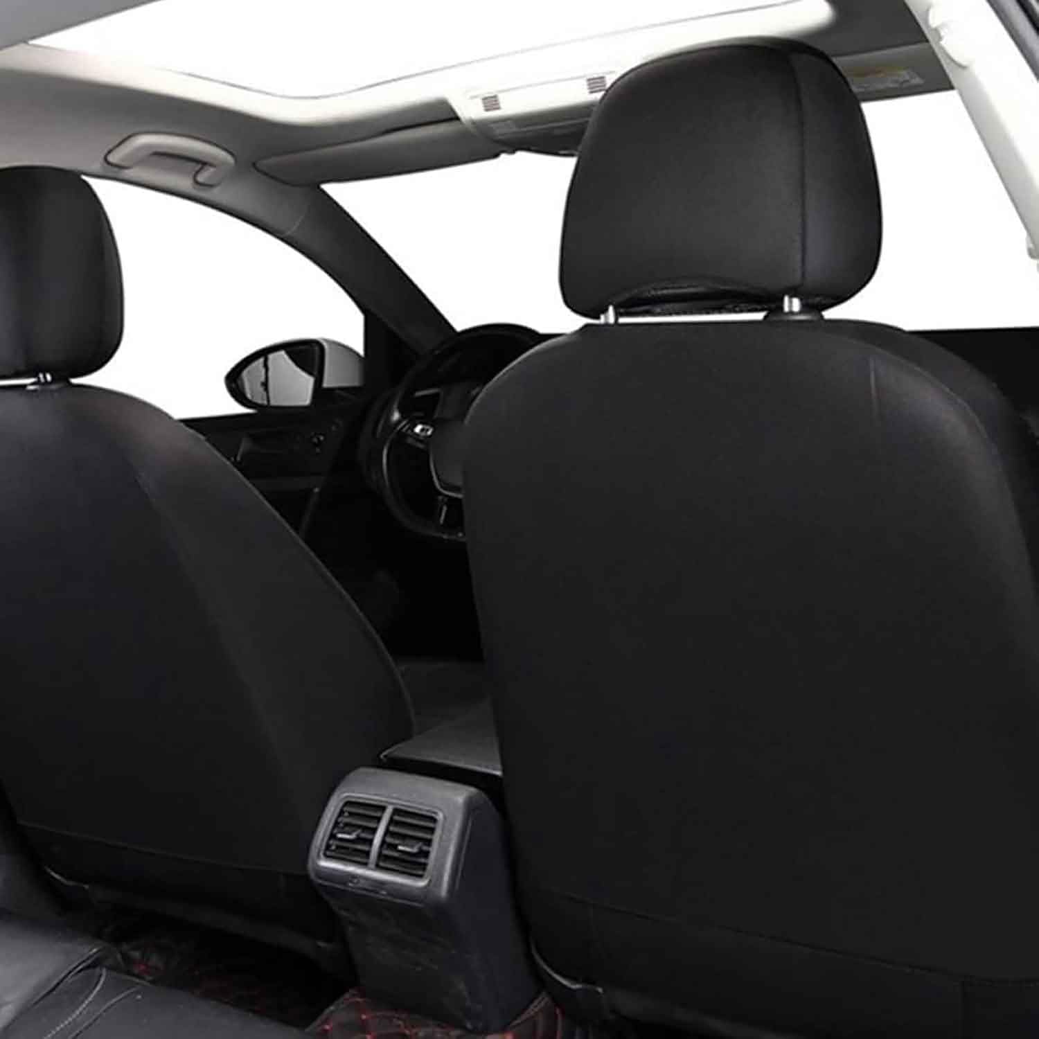 Coprisedili Auto Anteriori per Peugeot 2008 2014 2015 2016 2017 2018 2019, 2Pezzi Pelle PU Coprisedile Copri-Sedile Protezione Sedili Impermeabile Interno Accessori,A/Black