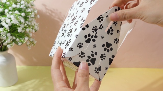 Sparkeads 12 X Paw Print Rectangle Paper Bags With Handles For Small