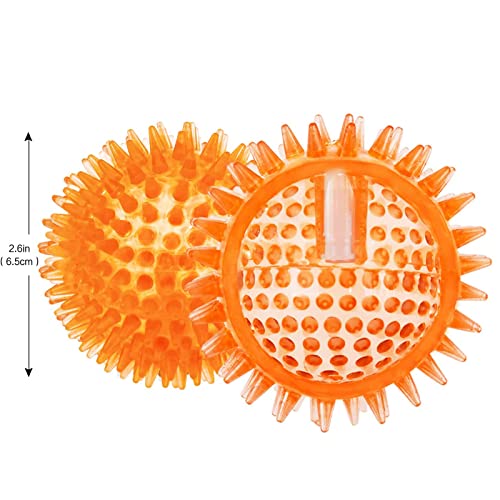 Oneroomone 3 Pieces Squeaky Dog Toys, Chew Toys for Dogs Spiky Ball - Image 2