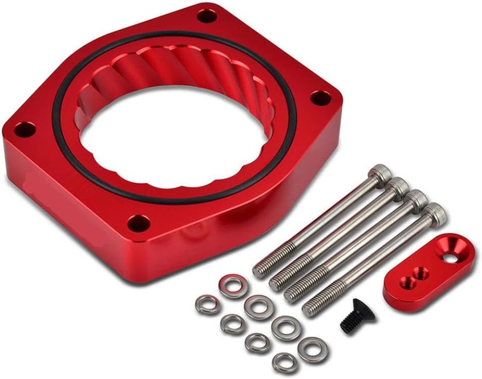 Throttle Body Spacer Compatible with 4.8L 5.3L 6.0L 6.2L V8 Engines from 2007 to 2013(Red)