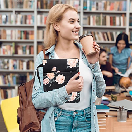 Book Sleeve Book Covers Book Protector With Zipper Washable Fabric For Teen Adult Book Lover Teacher Student ,11.4 X 9 Inch (Camellia Black) #TOP1