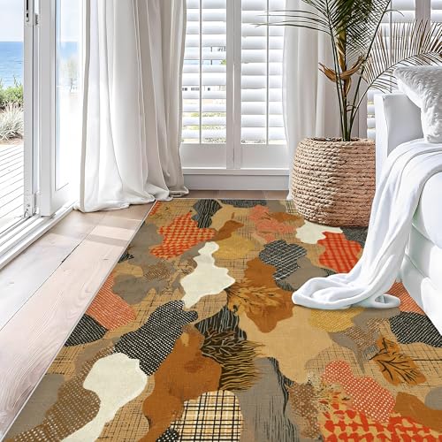 Tapis orange automne pour chambre à coucher et salon chaleureux