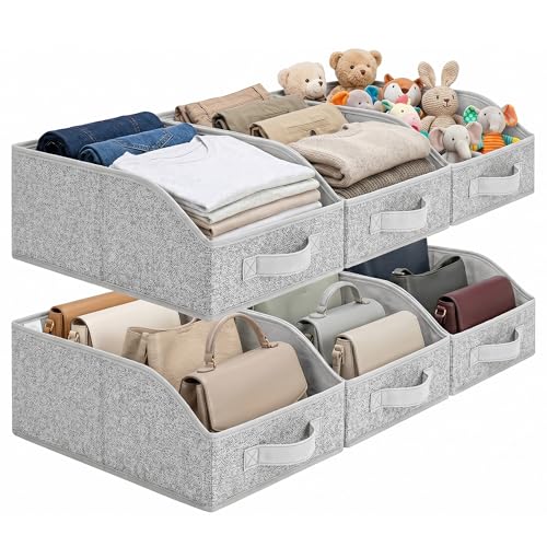 GRANNY SAYS Trapezoid Closet Organizers, 10"Lx15¾"Wx6¾"H, Gray, 6-Pack