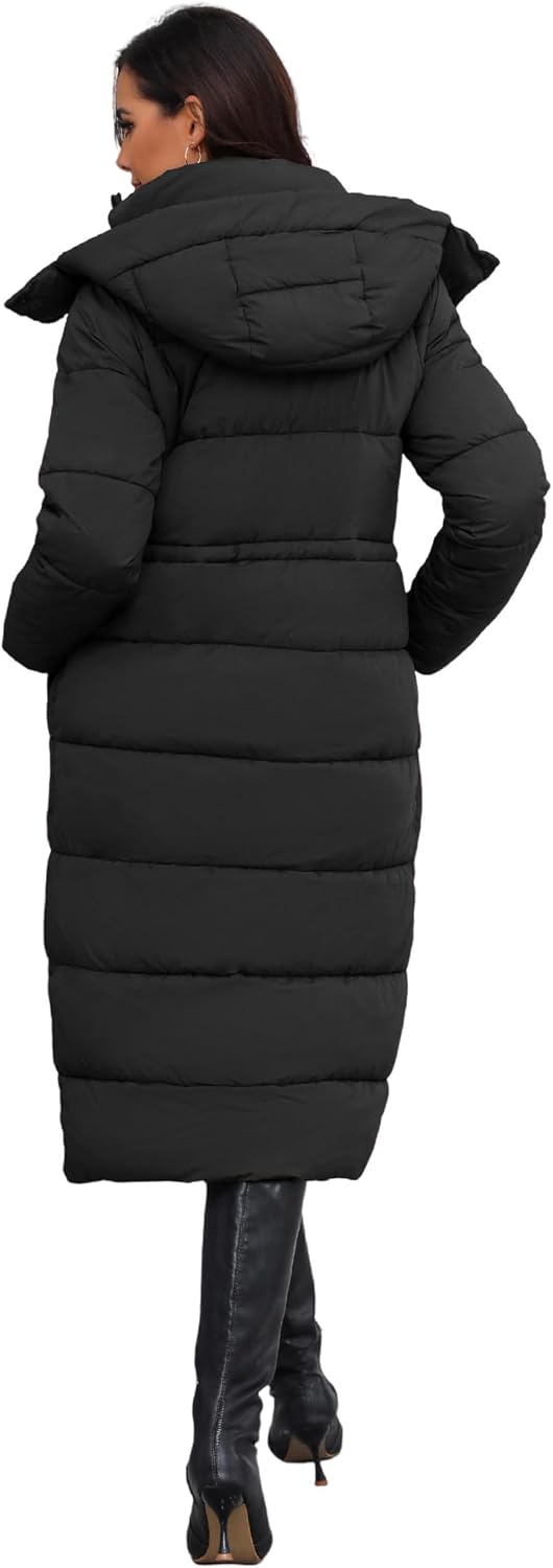 ANOTHER CHOICE Women's Down Coat with Detachable Hood, Long Puffer Coat Women Winter Jacket - Image 4